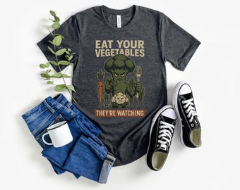 Eat Your Vegetables T-Shirt, Satirical Veggie T Shirt for Men Women, Vegetarian Dietitian Gift, Nutrition Vegan Humor Tee Irony Nutritionist