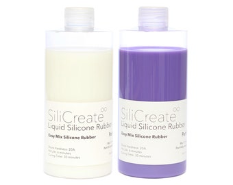 SiliCreate Fast Purple Silicone Rubber | Quick Setting Easy Mix Silicone for Mold Making and Casting | 20A Shore Hardness | 1KG 2KG 4KG 10KG