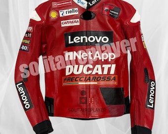 Ducati Lenovo Moto GP Chaqueta de cuero / Chaqueta de cuero de moto