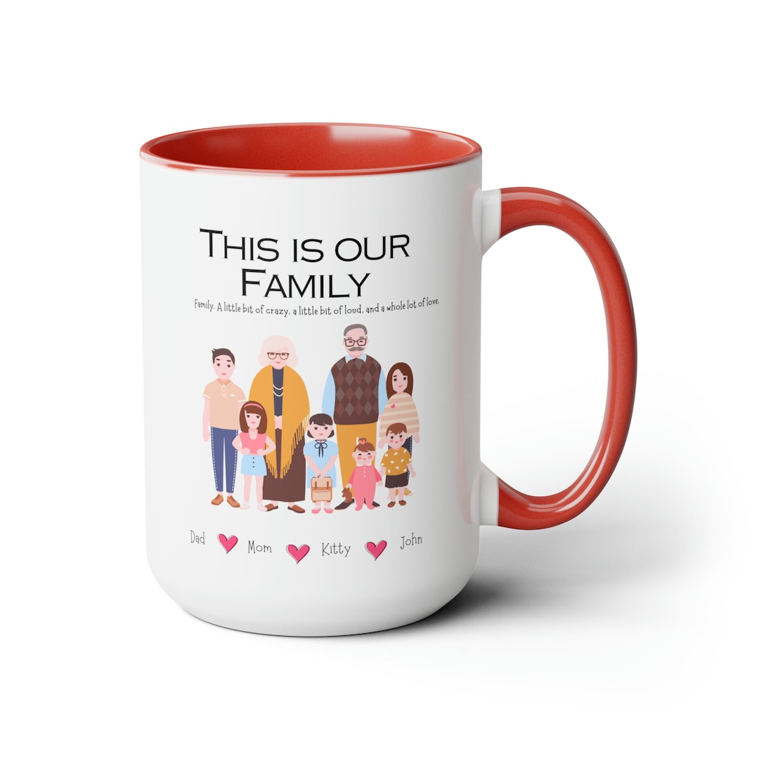 Our Family Mug Mom and Dad Mug Family Portrait Mug Your Etsy