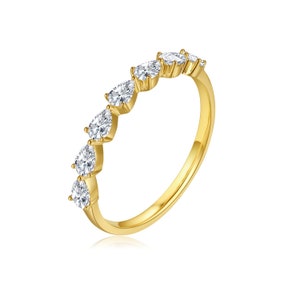 14k solid gold Lab Diamond wedding band/Half eternity ring/stackable diamond band/ lab diamond wedding ring