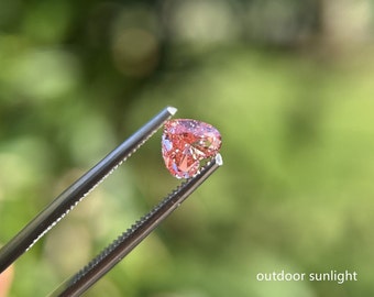 IGI certified 0.80ct Heart Cut Fancy Intense Brownish Pink Lab Diamond/Pink Diamond for Engagement Ring/Affordable Diamond/ April birthstone