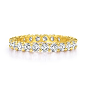 14k solid gold 3ct Lab Diamond wedding band/ full eternity ring/ stackable diamond band/ lab diamond wedding ring