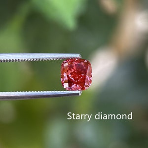 1.52ct Cushion Cut Fancy Deep Orangy Pink Lab Diamond/ Pink Diamond for Engagement Ring/Affordable Diamond/ April birthstone