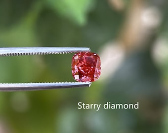 1.52ct Cushion Cut Fancy Deep Orangy Pink Lab Diamond/ Pink Diamond for Engagement Ring/Affordable Diamond/ April birthstone