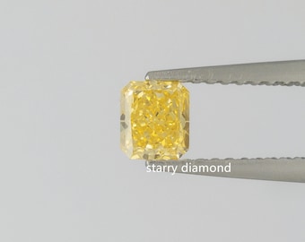 1.015ct Radiant Cut Fancy Intense Yellow Loose Diamond/ Lab Grown Diamond Ring/Affordable Color Diamonds/ April Birthstone