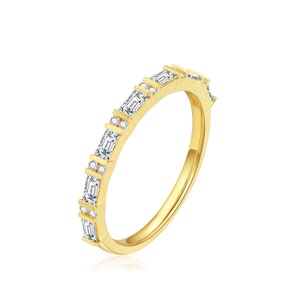 14k solid gold Lab Diamond wedding band/stackable diamond band/ lab diamond wedding ring