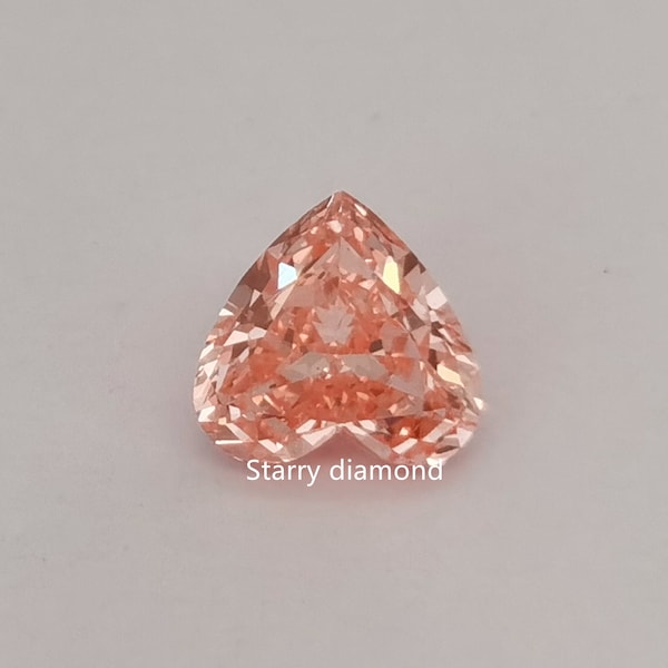 Diamante suelto rosa intenso de lujo con corte de corazón de 0,59 ct certificado por IGI/anillo de diamante de laboratorio/diamante rosa asequible/piedra de nacimiento de abril