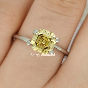 IGI-zertifizierter 2.02CT Asscher Cut Fancy tiefgelber loser Diamant / Labor gewachsener Diamantring / erschwingliche Farbdiamanten / April Geburtsstein