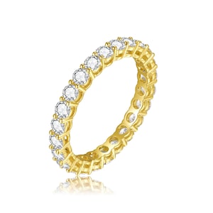 14k solid gold 1.1ct Lab Diamond wedding band/ full eternity ring/ stackable diamond band/ lab diamond wedding ring