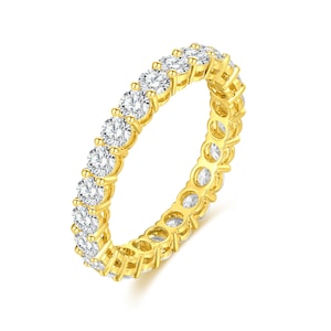 14k solid gold 1.76ct Lab Diamond wedding band/ full eternity ring/ stackable diamond band/ lab diamond wedding ring