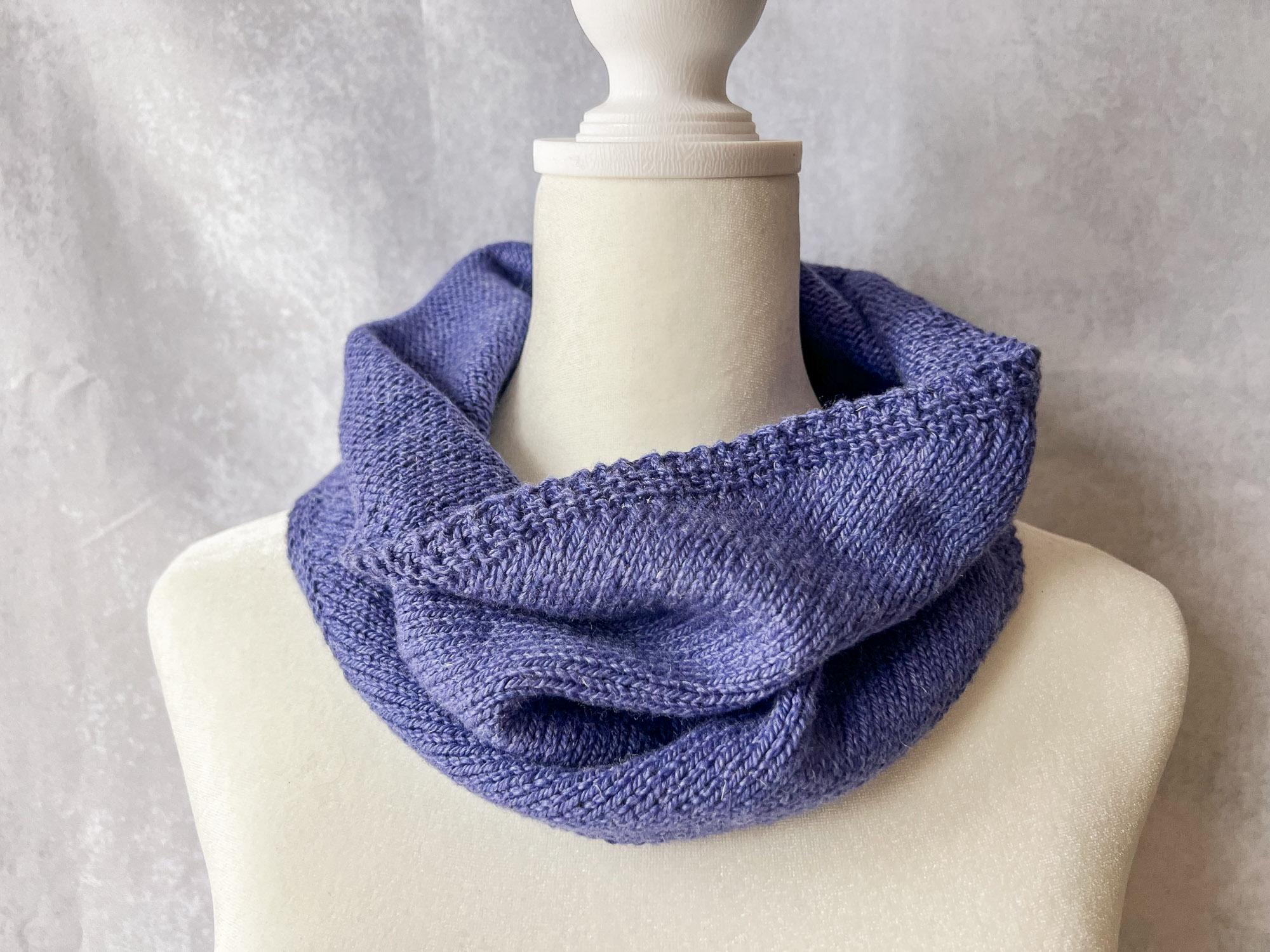 Cowl Knitting PATTERN / Easy Knit Bias Scarf One Skein Beginner Project ...