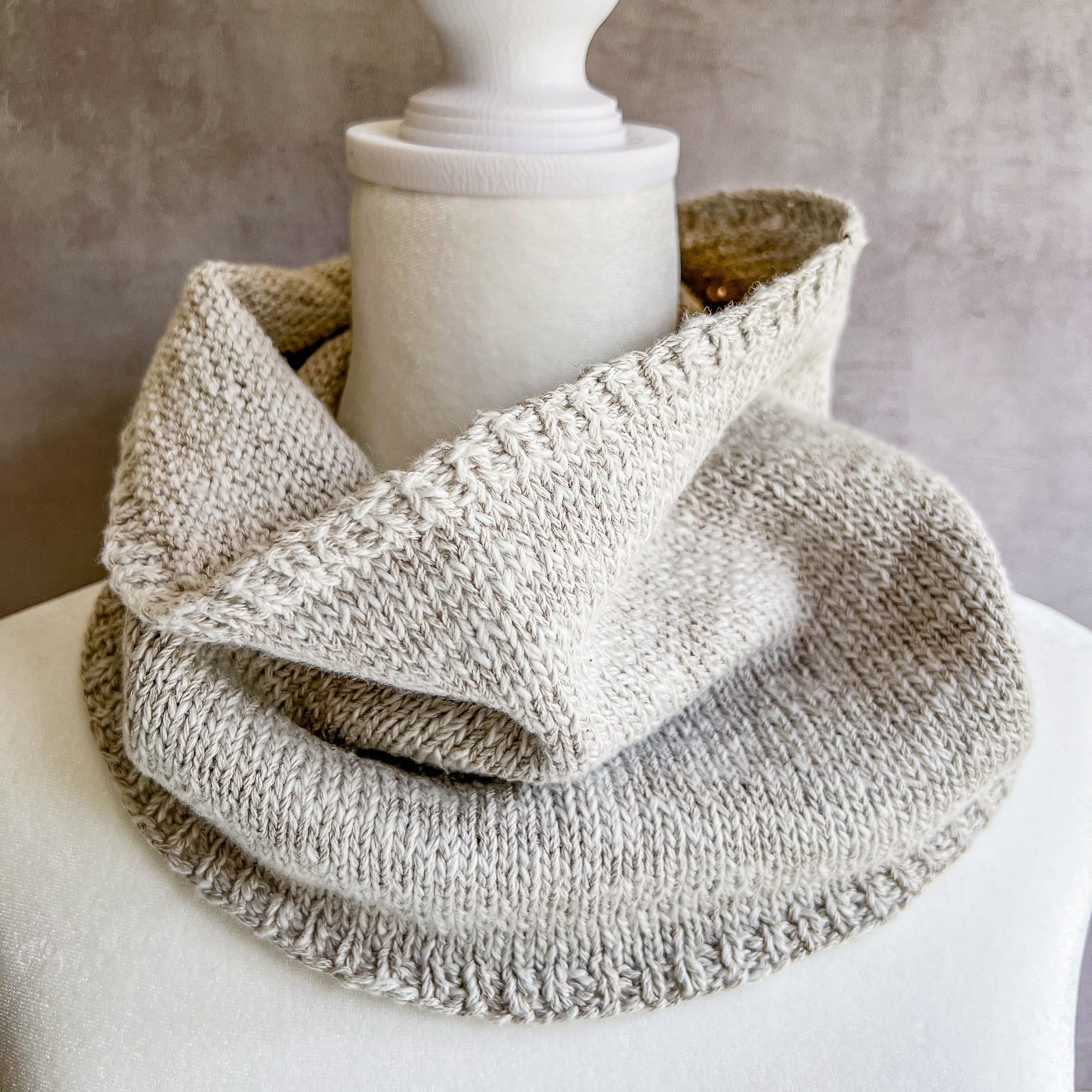 Cowl Knitting PATTERN / Easy Knit Scarf One Skein Quick Beginner ...
