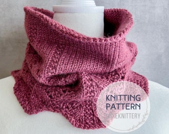 Cowl Knitting PATTERN / easy scarf knitting pattern quick scarf pattern knit cowl pattern lace scarf friend gift for mom sister gift idea