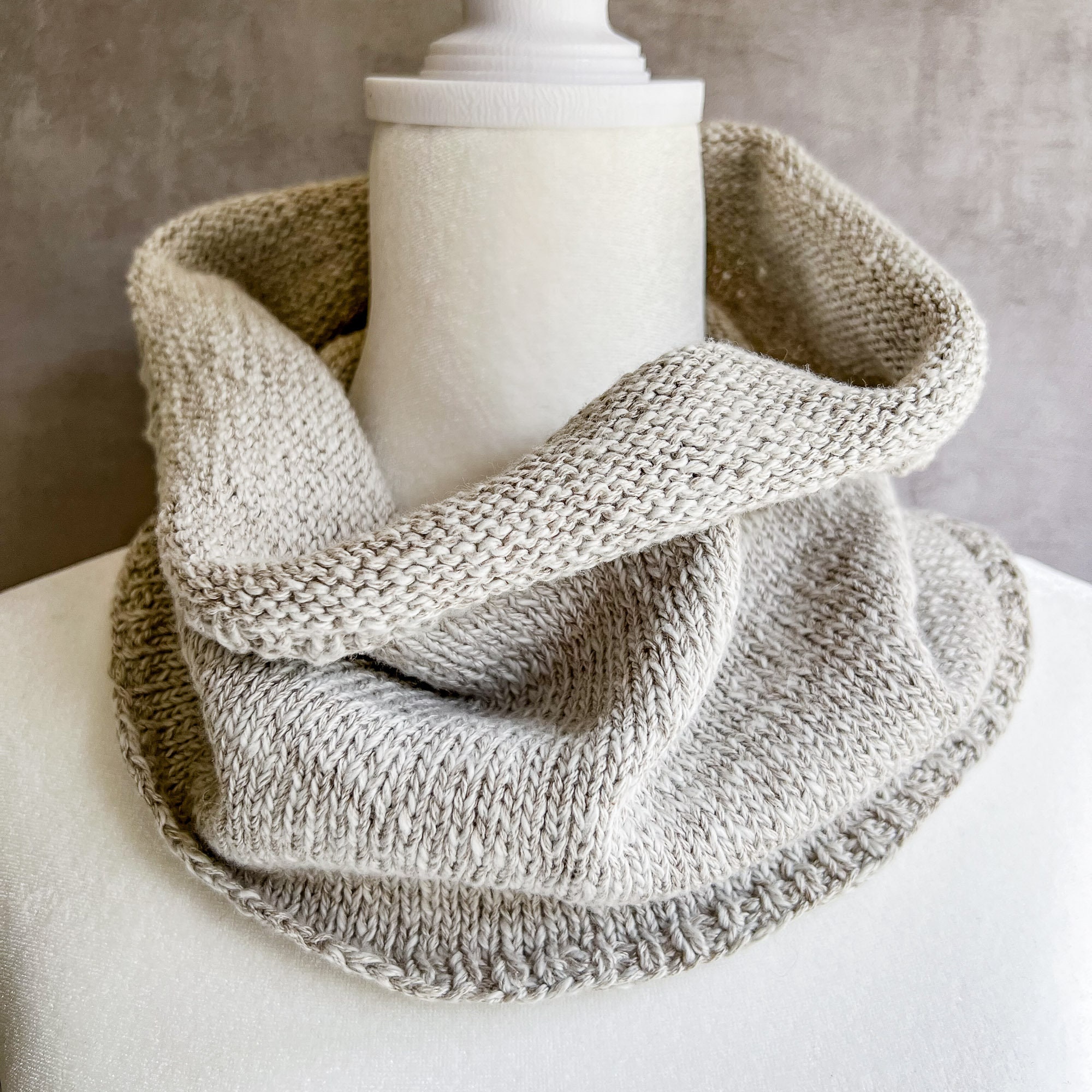 Cowl Knitting PATTERN / Easy Knit Scarf One Skein Quick Beginner ...