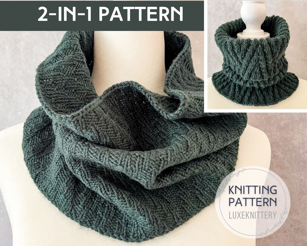 Cowl Knitting PATTERN / Easy Scarf Knitting Pattern Quick Cowl Scarf ...