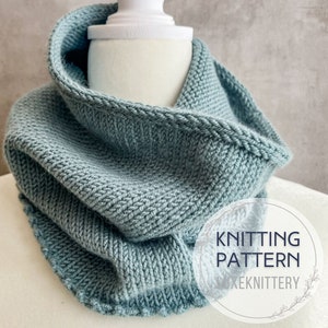 Cowl Knitting PATTERN / easy scarf knitting pattern knit cowl pattern one skein beginner pattern quick scarf pattern cowl scarf one hour