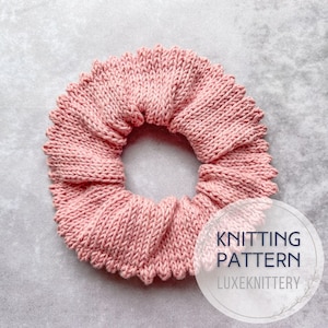 KNITTING PATTERN Scrunchie / easy quick knitting pattern scrap yarn leftover beginner pattern quick hair tie pattern sportweight ponytail