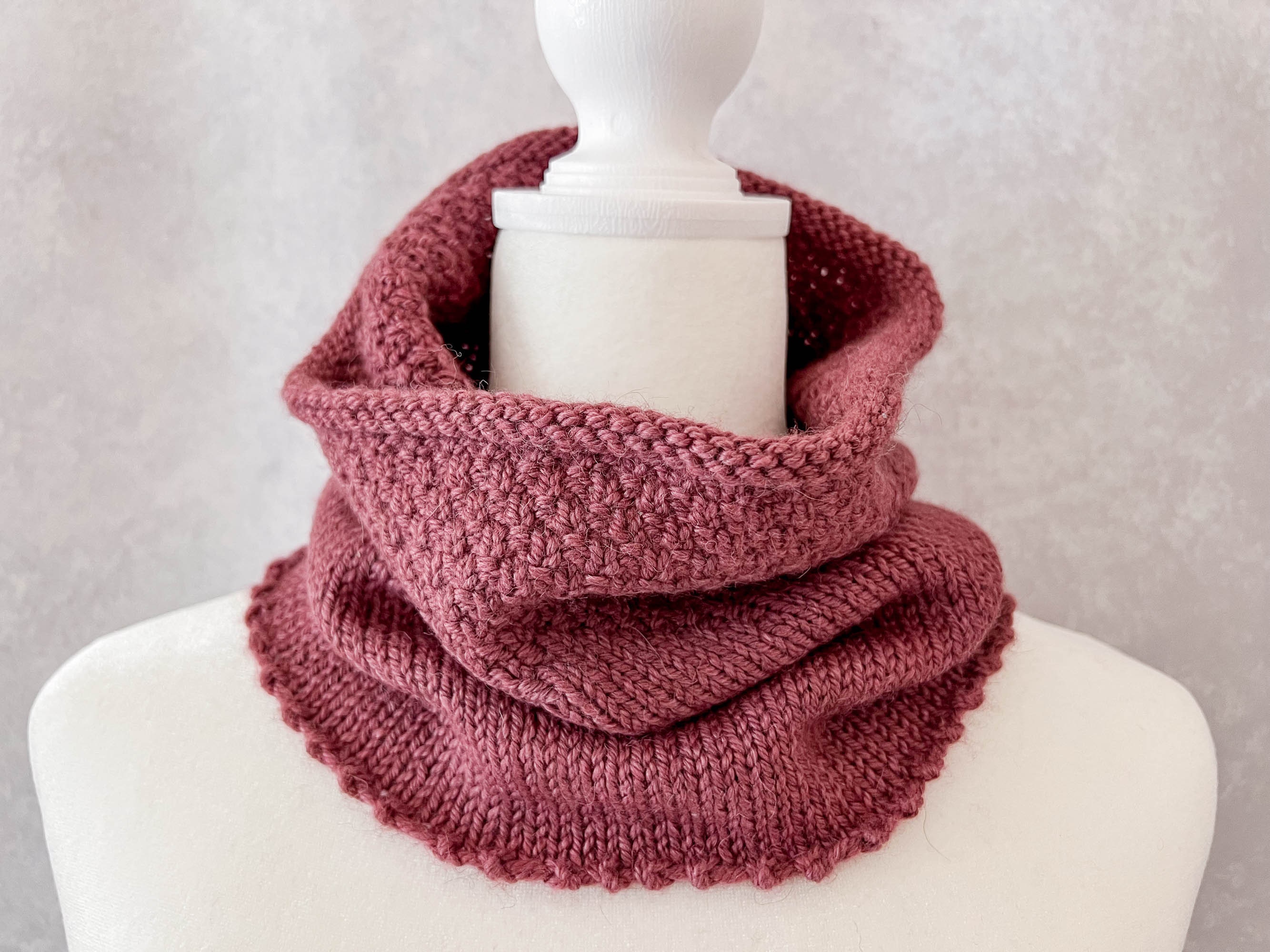 Cowl Knitting PATTERN / Easy Knit Scarf One Skein Quick Beginner ...
