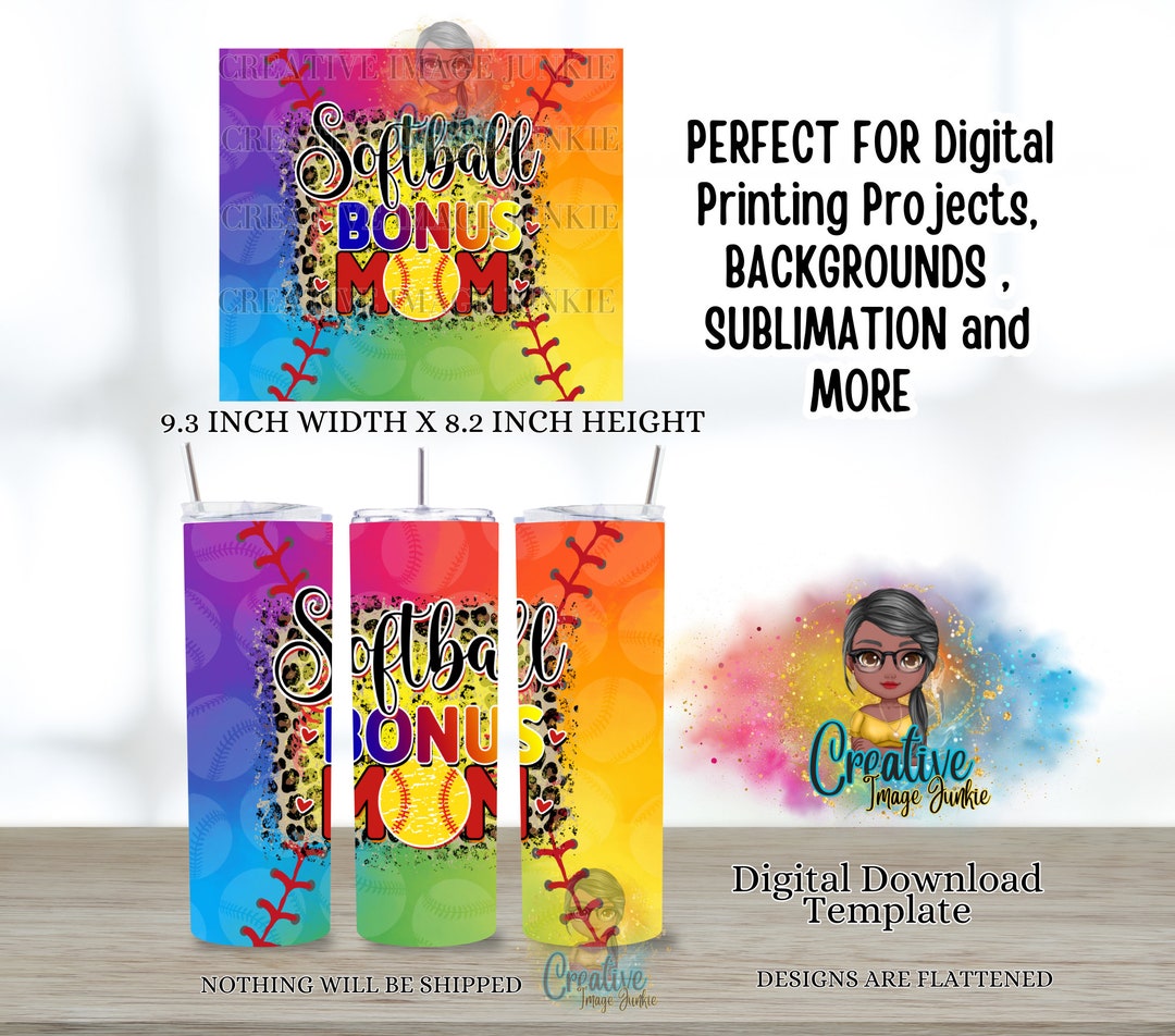 Softball Tumbler Wrap PNG, Softball Mom Tumbler Wrap, 20oz Sublimation ...