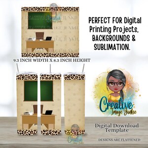 Gepersonaliseerde cadeaus voor leraar, wrap leraar beker, achtergrond chibi leraar, wrap 20oz beker sublimatie