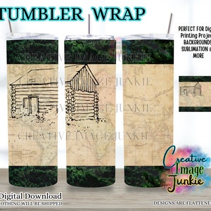 Cabin Tumbler Wrap, Outdoor Tumbler Wrap, Weltkarte Tumbler Wrap, digitaler Download, 20 Unzen Cabin Tumbler Wrap, Camping Tumbler Wrap