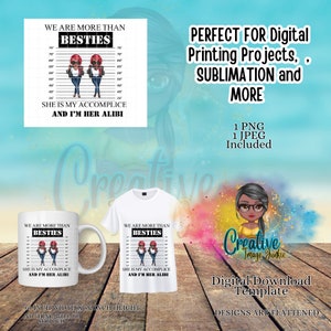Clipart partenaire dans le crime, soeurs clipart, sublimation, téléchargement numérique, clipart amitié, maman et fille clipart, clipart bestie
