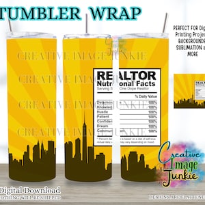 Involucro per tumbler agente immobiliare, Download digitale, sublimazione da 20 once, involucro per tumbler immobiliare, involucro per tumbler agente immobiliare personalizzato