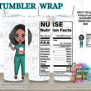 Emballage de gobelet infirmière fille, emballage de gobelet MA, emballage de sublimation d'infirmière 20 oz, téléchargement numérique, emballage de gobelet LVN, emballage de gobelet RN, emballage de gobelet de l'AIIC