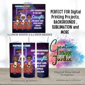 Emballage pour gobelet Partners in Crime, emballage pour sublimation 20 oz, téléchargement numérique, emballage pour gobelet bestie au travail, emballage pour gobelet soeur, emballage pour gobelet bestie