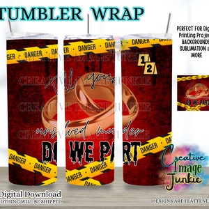 Horror tumbler wrap, Nierozwiązane morderstwo tumbler wrap, Dopóki śmierć nas nie rozłączy tumbler wrap, couples tumbler png