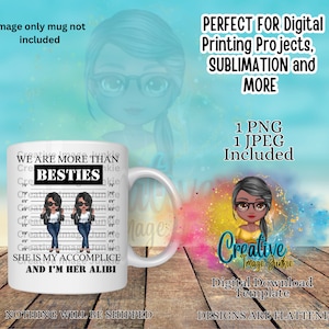 Clipart partenaire dans le crime, soeurs clipart, sublimation, téléchargement numérique, clipart amitié, maman et fille clipart, clipart bestie