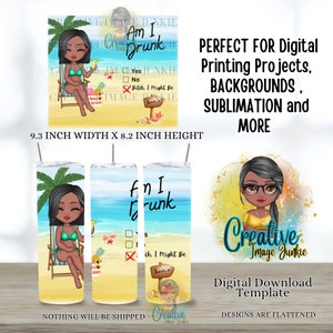 Enveloppement de tasse Hot Girl Girl, enveloppement de tasse de bébé de plage, emballage de gobelet de sublimation de 20 oz, téléchargement numérique, emballage de gobelet de retraite, emballage de gobelet personnalisé
