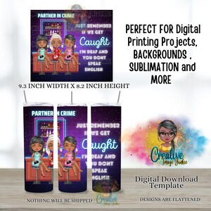 Partners in Crime bekerwrap, 20oz sublimatiewrap, digitale download, work bestie bekerwrap, zus bekerwrap, bestie bekerwrap