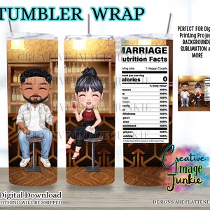 Emballage de verre de mariage, emballage de gobelet d'anniversaire, emballage de gobelet sublimation 20 oz, téléchargement numérique, emballage de gobelet personnalisé, emballage de verre de M. et Mme