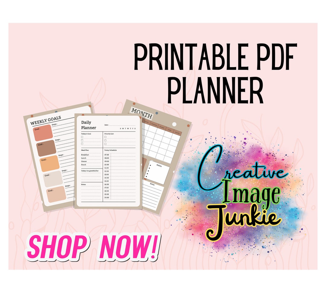 Digital Planner, Printable PDF Pages, Daily, Weekly, Monthly Planner - Etsy