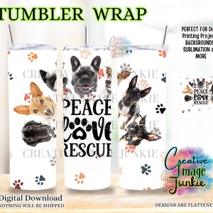 Dog Rescue, Favorite Breed is Rescued Tumbler wrap, dog lover tumbler png, 20oz Skinny png, tumbler wrap sublimation png,
