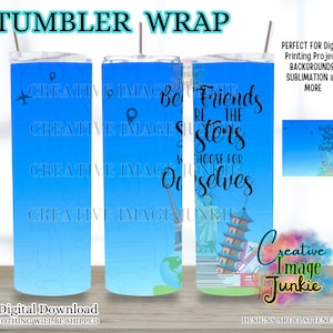 Reise-Becherverpackung, Weltkarte-Becherverpackung, 20-Unzen-Sublimationsverpackung, bester Freund-Becherverpackung, digitaler Download, Bestie-Behälter