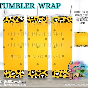 Heller gelber Becher wickeln, Polka Dot Becher wickeln, digitaler Download, 20 Unzen Sublimationsbecher wickeln, personalisierte Becher wickeln