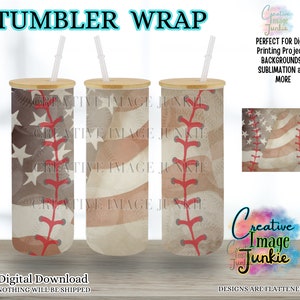 25 Unzen Libbey Sublimation Wrap, digitaler Download, Libbey amerikanische Flagge Design, Baseball libbey Design, Baseball Booster Club