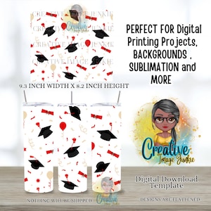 Crimson & Cream png, schwarzer Grad png, afroamerikanische Sorority Wrap, 20 Unzen Sublimation Wrap, sofortiger digitaler Download