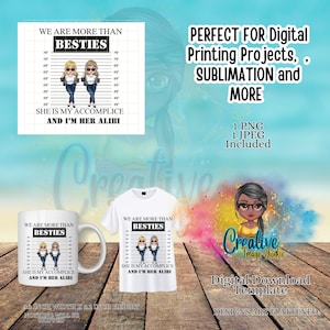 Partner in Crime clipart, Sisters Clipart, Sublimation, Digital Download, Friendship Clipart, mom and daughter clipart, Bestie Clipart