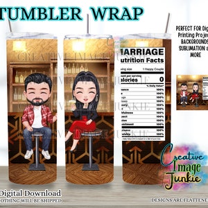 Emballage de verre de mariage, emballage de gobelet d'anniversaire, emballage de gobelet sublimation 20 oz, téléchargement numérique, emballage de gobelet personnalisé, emballage de verre de M. et Mme