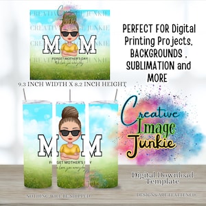 Emballage de verre pour maman, emballage de verre pour la fête des mères, téléchargement numérique, emballage de verre pour sublimation 20 oz, emballage de verre pour maman personnalisé, maman dure à cuire