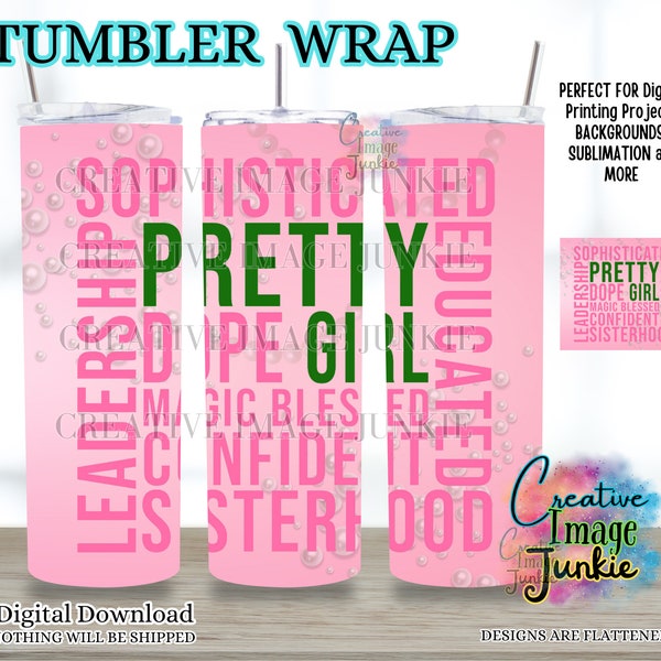 Black & Educated Png, HBCU tumbler wrap, AKA Sorority tumbler wrap, Sisterhood cup gifts, Digital Download, 20oz Sublimation tumbler Wrap