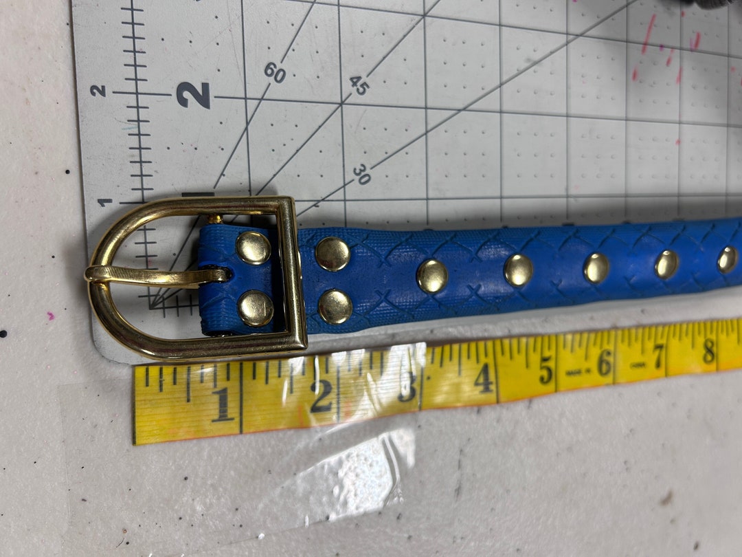 Recycled RARE BLUE Bike Tire Belt gold Buckle, Size 3441 Inches Etsy