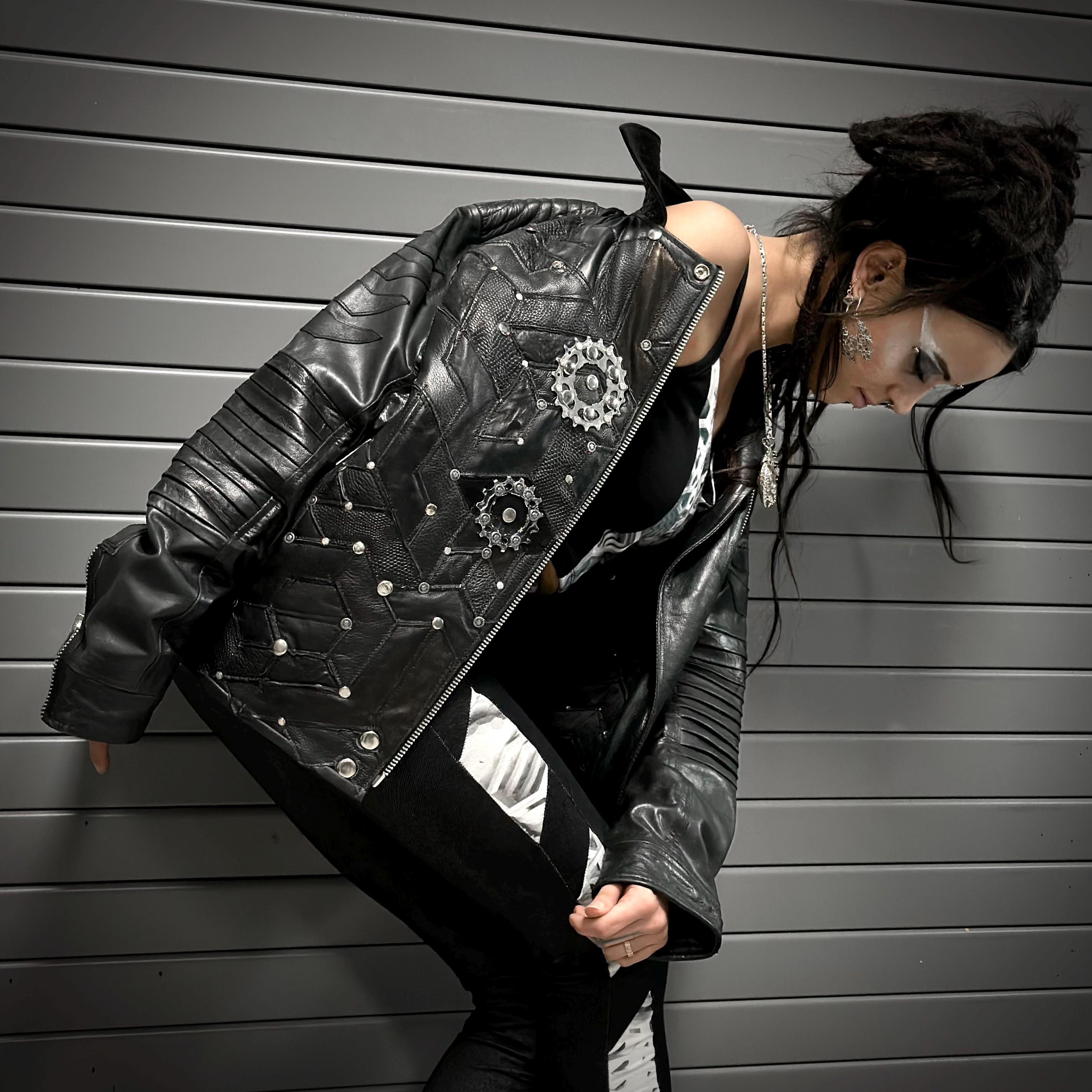ジャケット・アウター grunge sheep leather short jacket punk grunge sheep leather short jacket punk