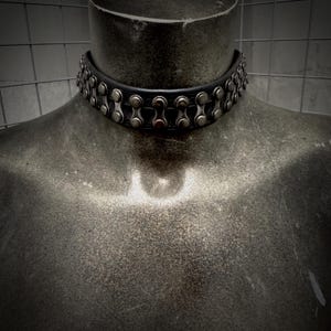Bike Chain Gunmetal Black Choker Necklace made from Recycled Inner Tube