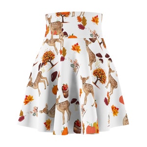 Herbstlaub Halloween Herbst Kürbisse Frauen Urlaub Skater Rock Bild 10