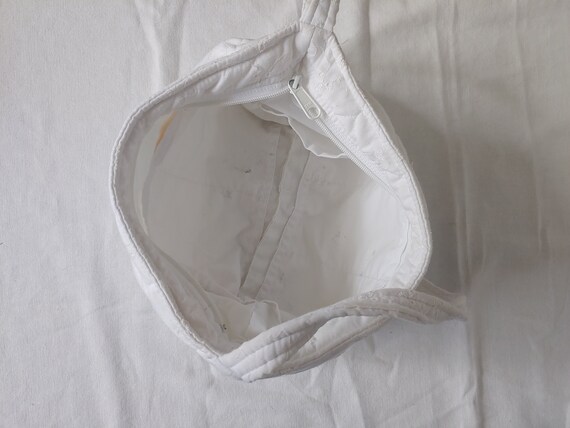 Shoulder Hobo bag White Cotton Eyelet - image 2